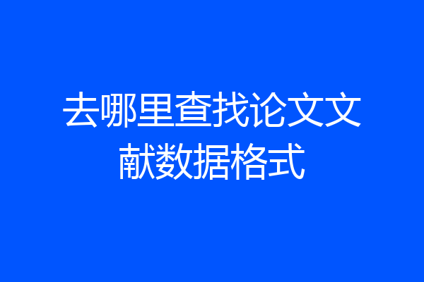 去哪里查找论文文献数据格式