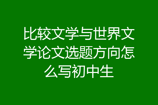 比较文学与世界文学论文选题方向怎么写初中生