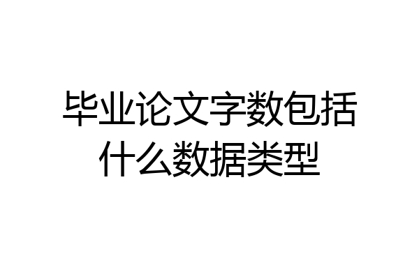毕业论文字数包括什么数据类型