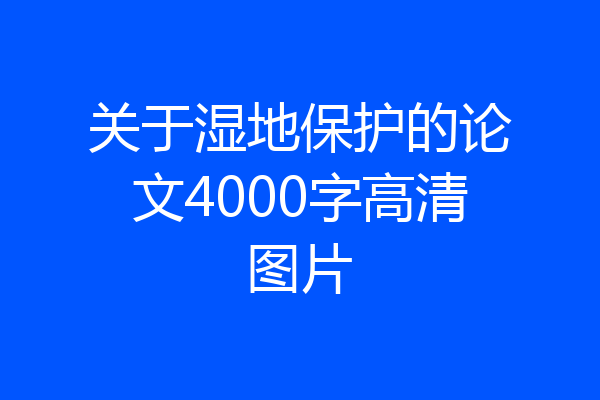 关于湿地保护的论文4000字高清图片