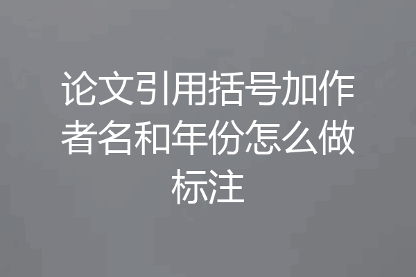 论文引用括号加作者名和年份怎么做标注