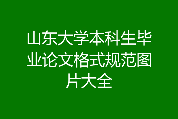 山东大学本科生毕业论文格式规范图片大全