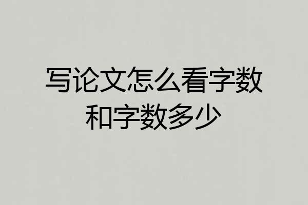 写论文怎么看字数和字数多少