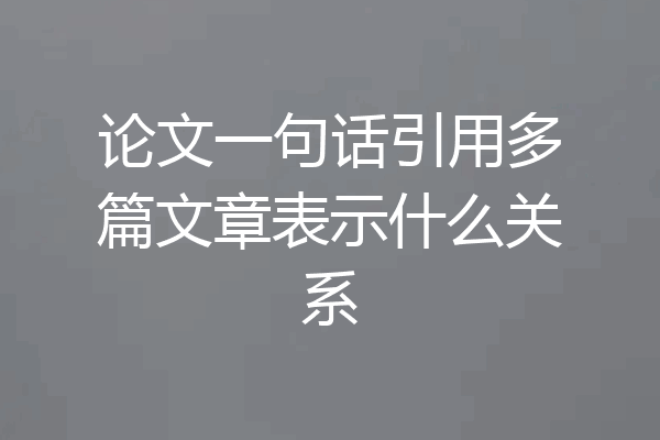 论文一句话引用多篇文章表示什么关系