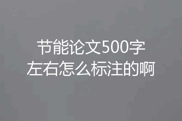 节能论文500字左右怎么标注的啊