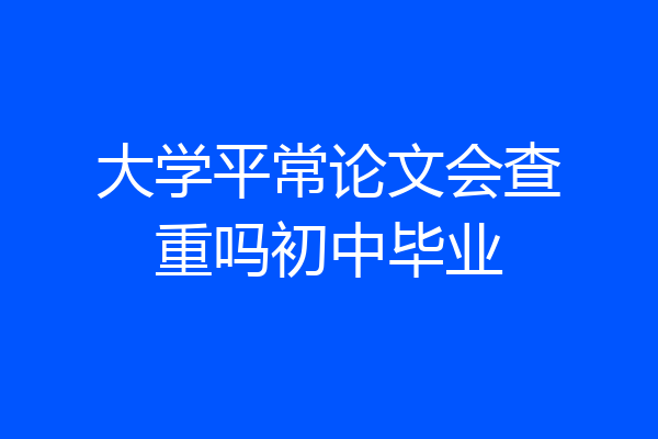 大学平常论文会查重吗初中毕业