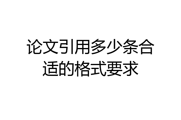论文引用多少条合适的格式要求