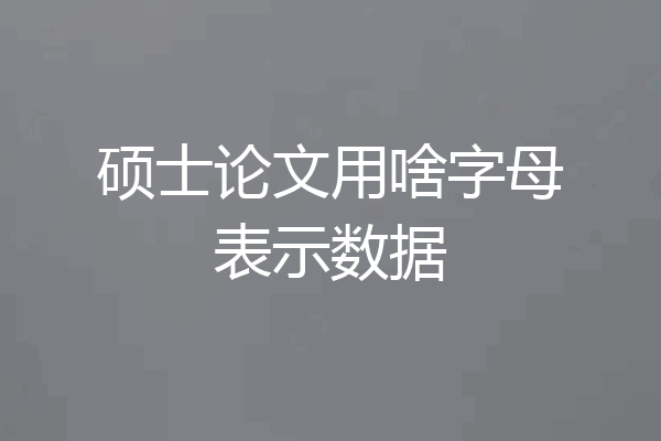 硕士论文用啥字母表示数据
