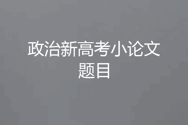 政治新高考小论文题目