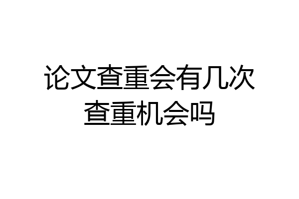 论文查重会有几次查重机会吗