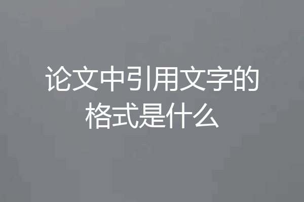 论文中引用文字的格式是什么