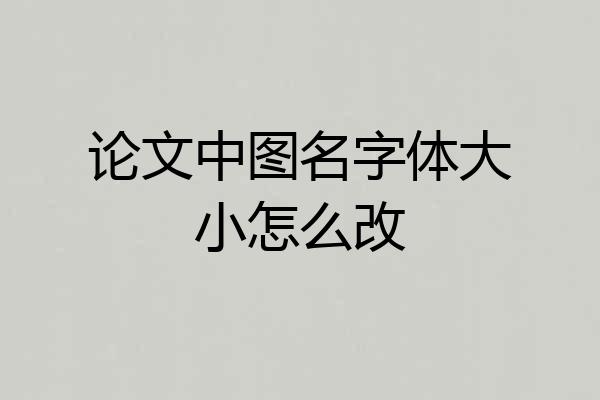 论文中图名字体大小怎么改