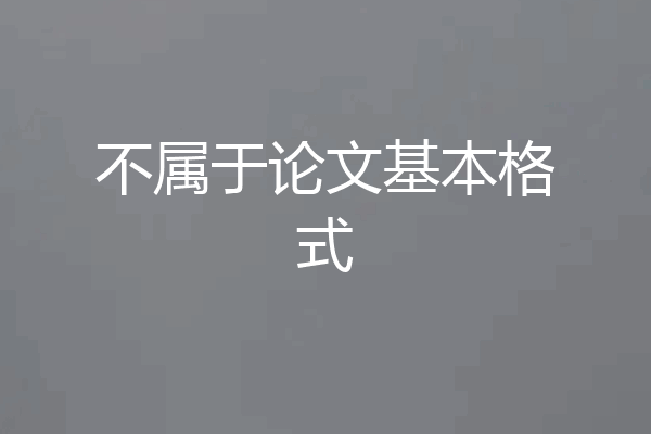不属于论文基本格式