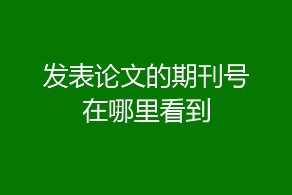 发表论文的期刊号在哪里看到