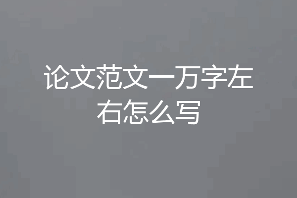 论文范文一万字左右怎么写