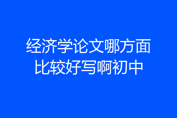 经济学论文哪方面比较好写啊初中