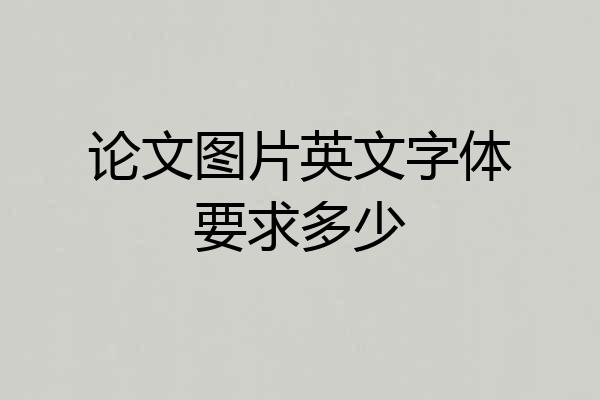 论文图片英文字体要求多少
