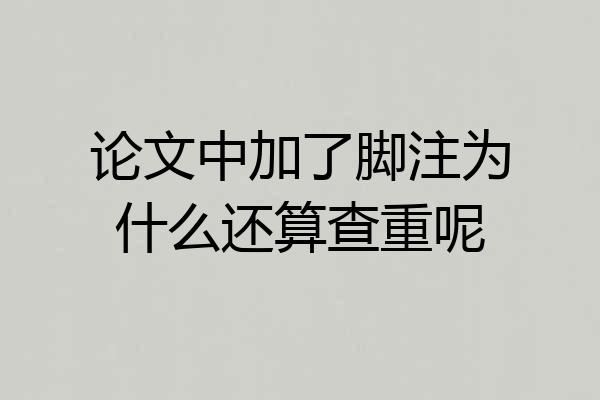 论文中加了脚注为什么还算查重呢