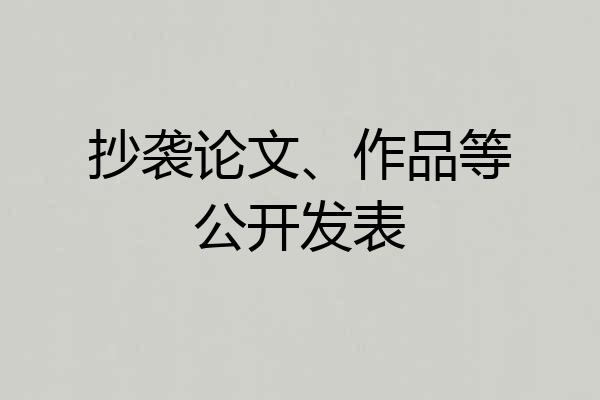 抄袭论文、作品等公开发表