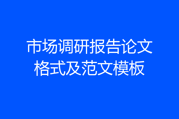 市场调研报告论文格式及范文模板