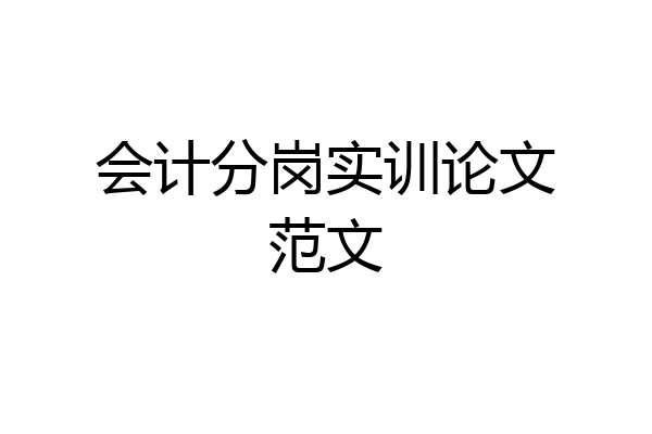 会计分岗实训论文范文