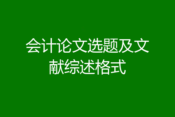 会计论文选题及文献综述格式