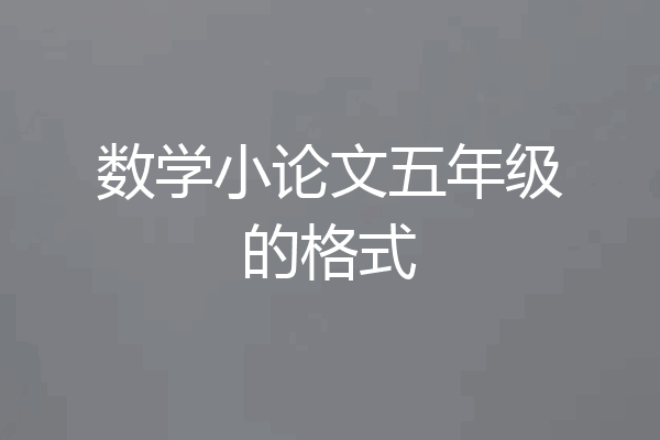 数学小论文五年级的格式