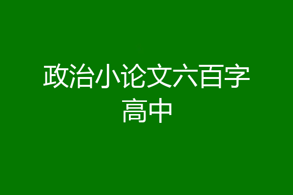 政治小论文六百字高中