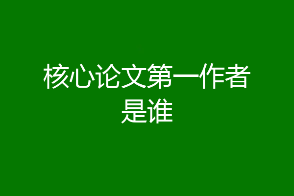 核心论文第一作者是谁