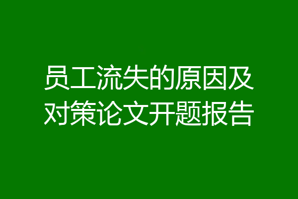员工流失的原因及对策论文开题报告