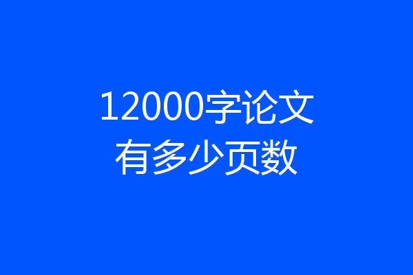 12000字论文有多少页数