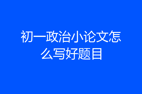 初一政治小论文怎么写好题目
