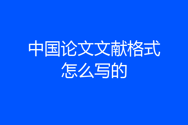 中国论文文献格式怎么写的
