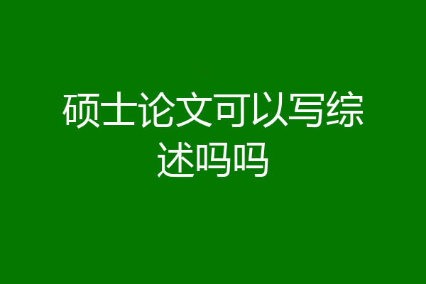 硕士论文可以写综述吗吗