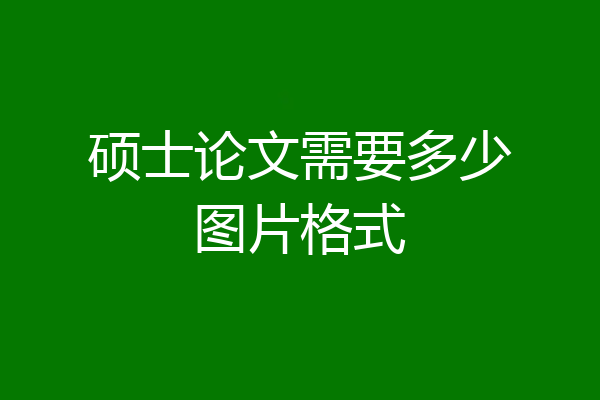 硕士论文需要多少图片格式