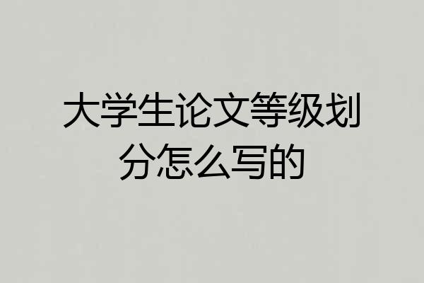 大学生论文等级划分怎么写的
