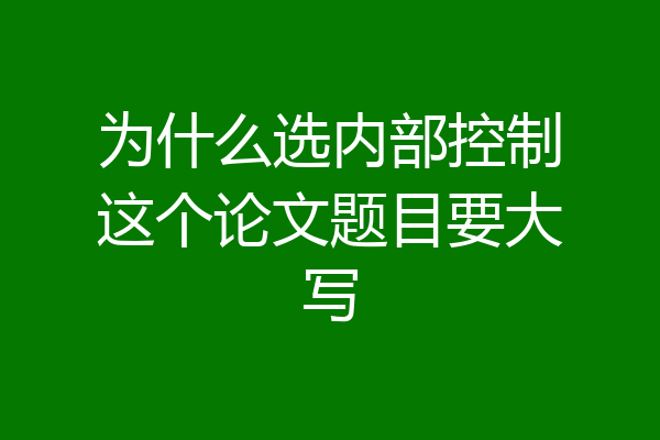 为什么选内部控制这个论文题目要大写