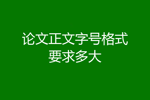 论文正文字号格式要求多大