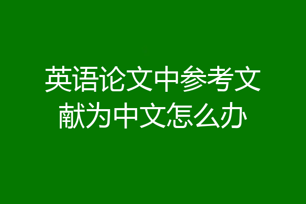 英语论文中参考文献为中文怎么办
