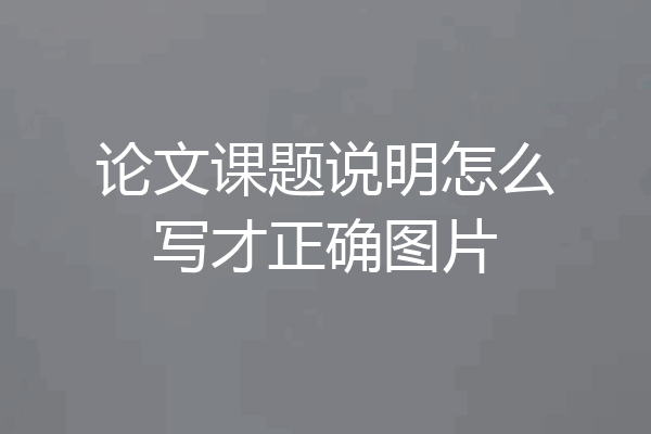 论文课题说明怎么写才正确图片