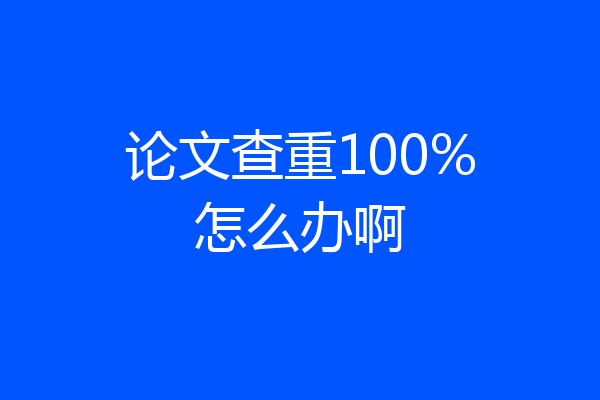 论文查重100%怎么办啊