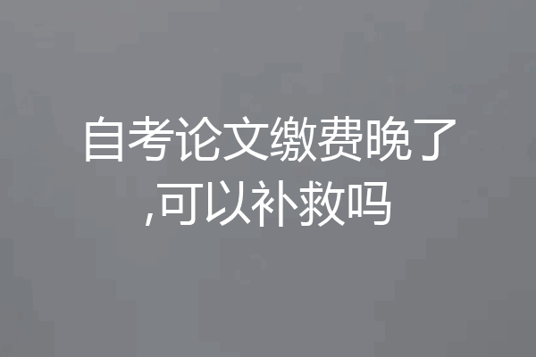 自考论文缴费晚了,可以补救吗