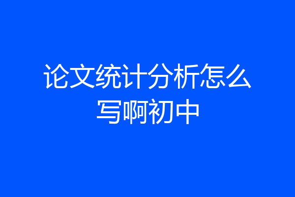 论文统计分析怎么写啊初中