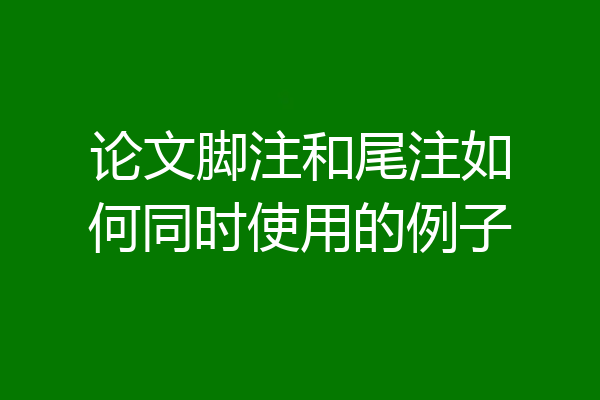 论文脚注和尾注如何同时使用的例子