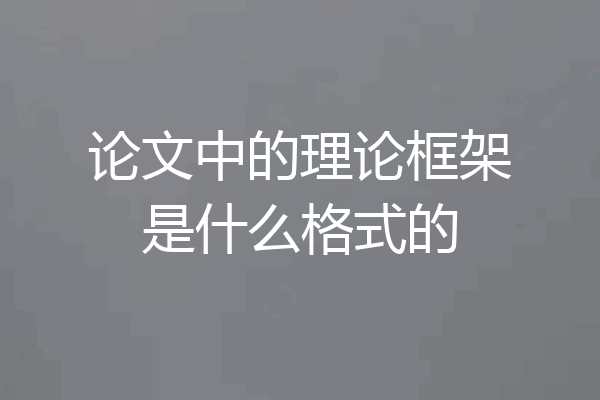 论文中的理论框架是什么格式的