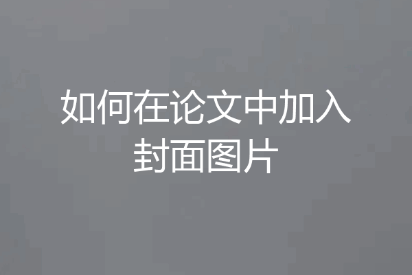 如何在论文中加入封面图片