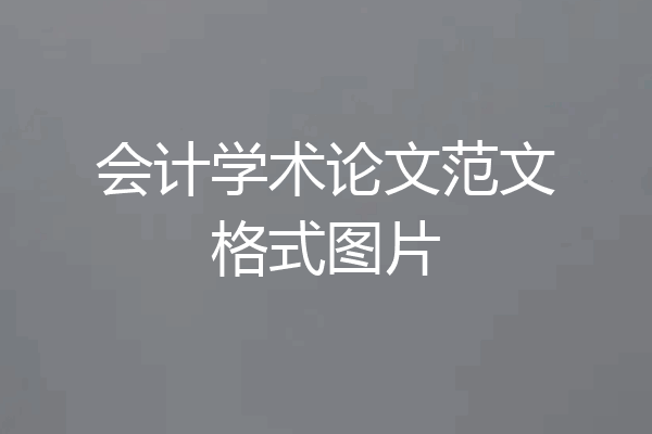 会计学术论文范文格式图片