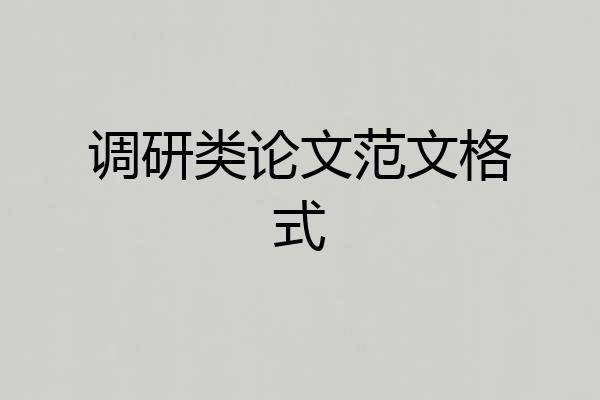 调研类论文范文格式