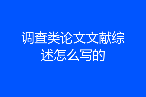 调查类论文文献综述怎么写的