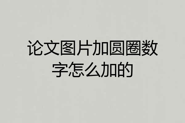 论文图片加圆圈数字怎么加的